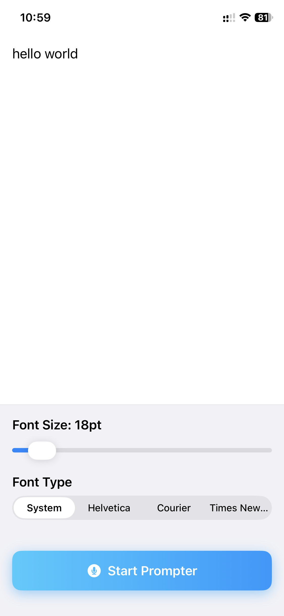 MyAIPrompter Prompting Interface